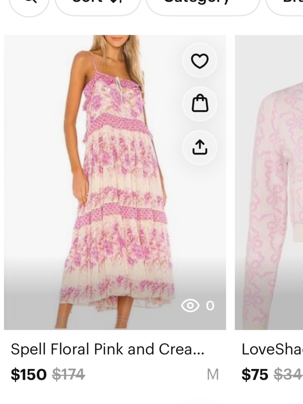Spell Floral Pink and Cream Maxi Dress